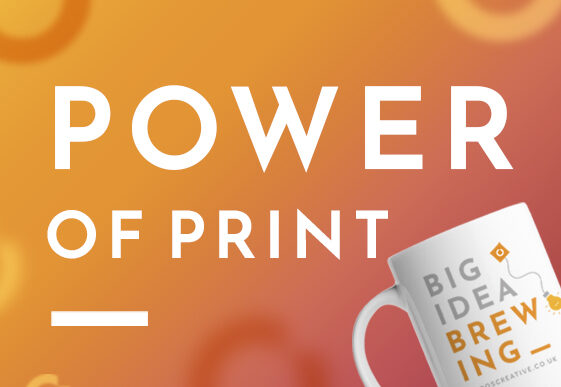 The Power of Print campaign image by CUDOS Creative – branded mug design promoting creative print marketing